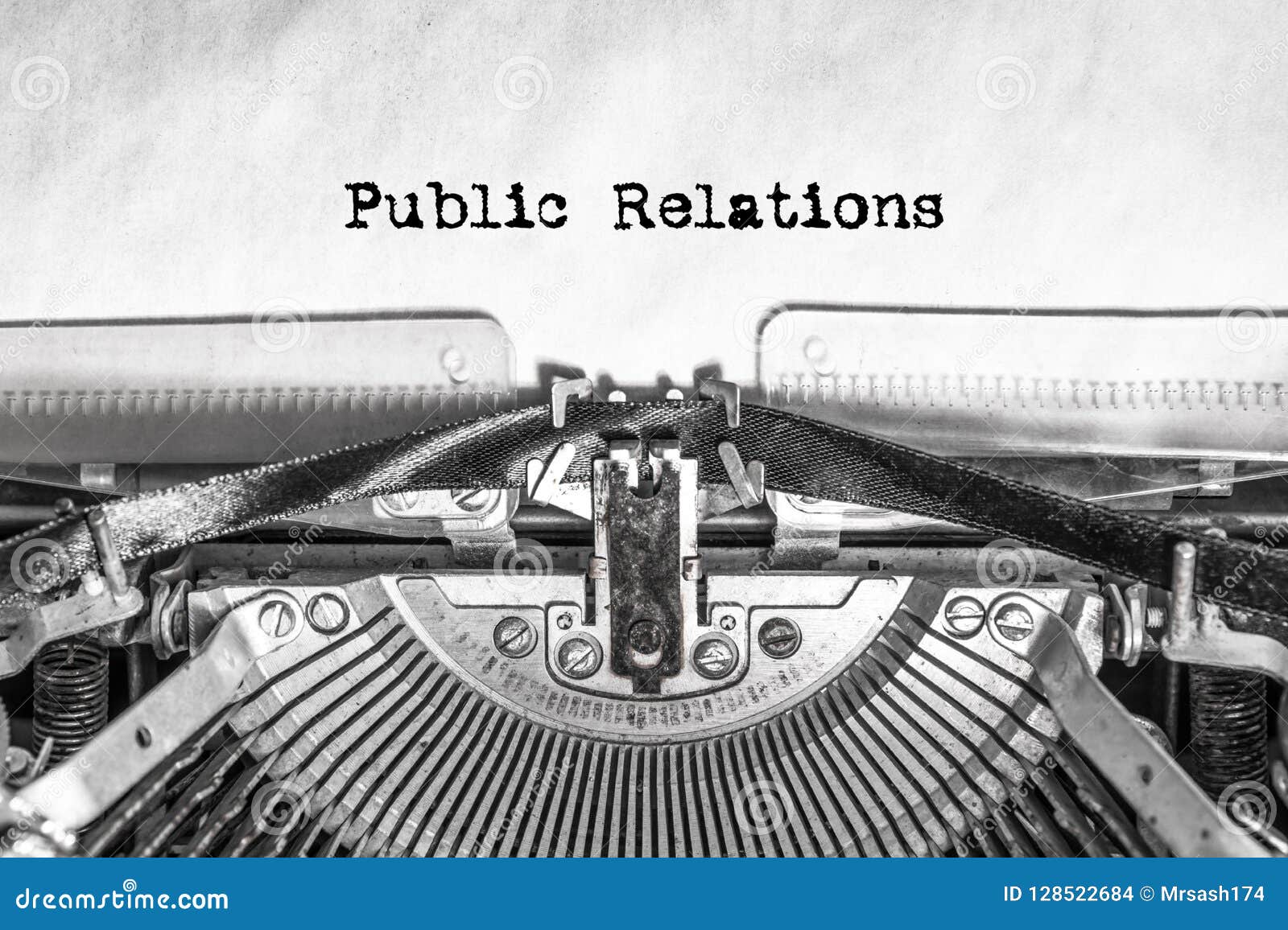 public relations typed text