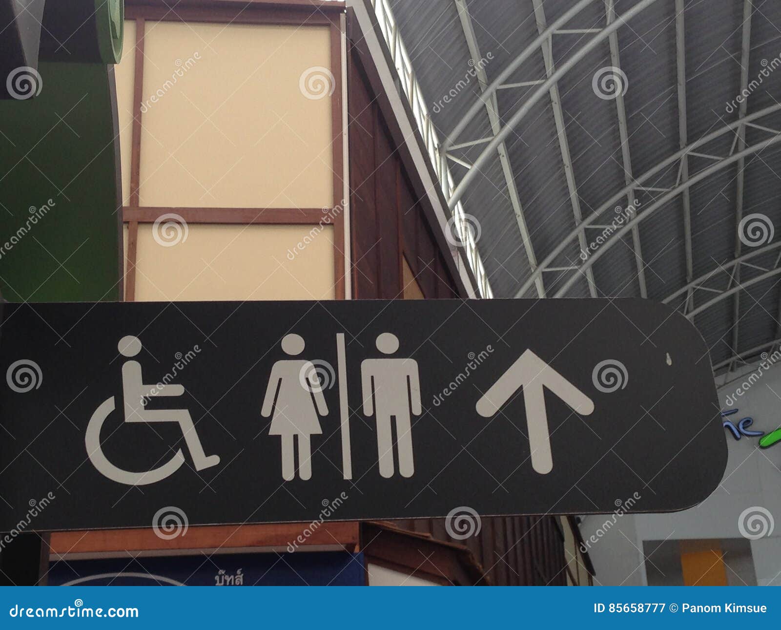 Public Restroom Signs With A Disabled Access Symbol Stock