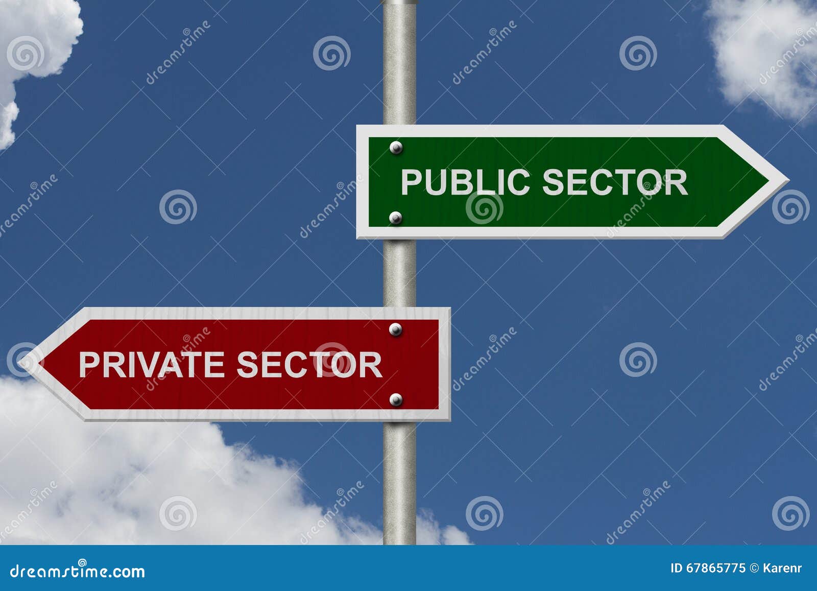 Public Sector Versus Private Sector Stock Image - Image of choice