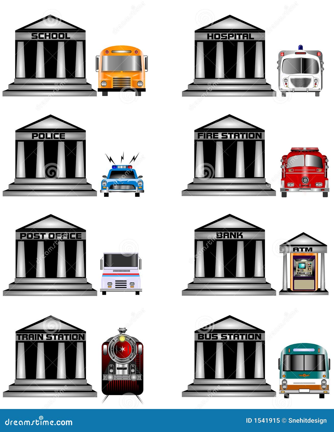 Public Services Icons Royalty Free Stock Photo - Image: 1541915