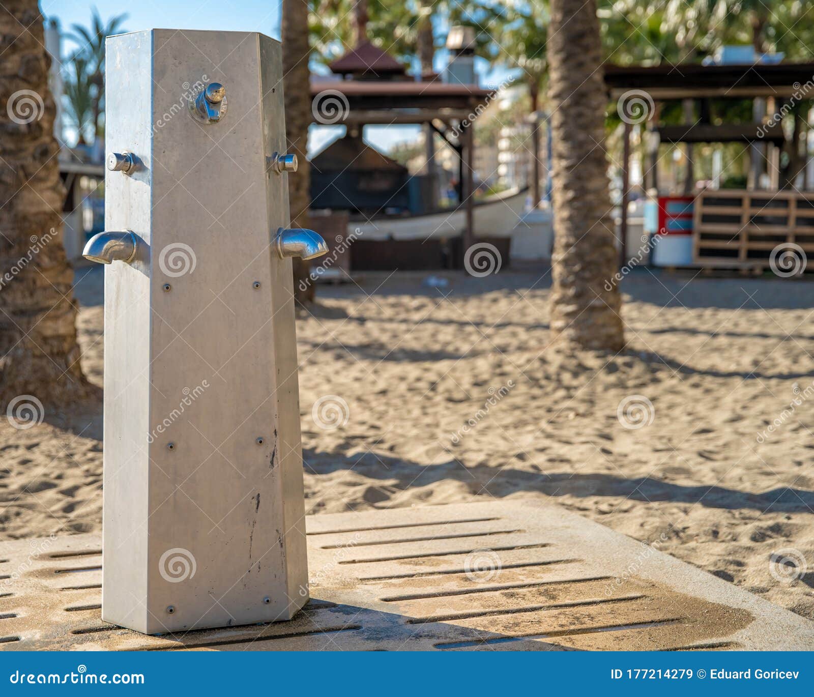 Public Shower on the Sea Beach Stock Image Image of sand, coast