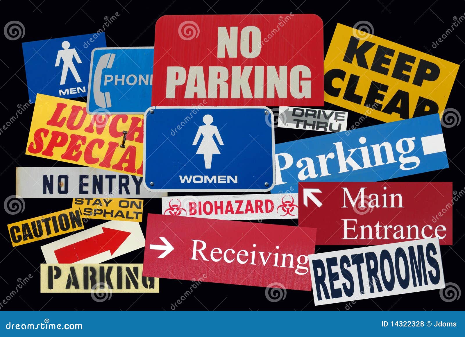 Public sign collage stock photo. Image of letters, traffic 14322328