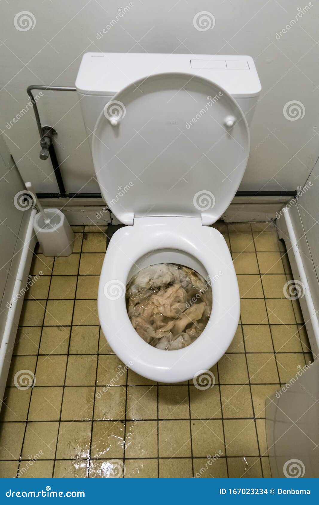 Public toilet Clogged stock photo. Image of room, empty - 167023234