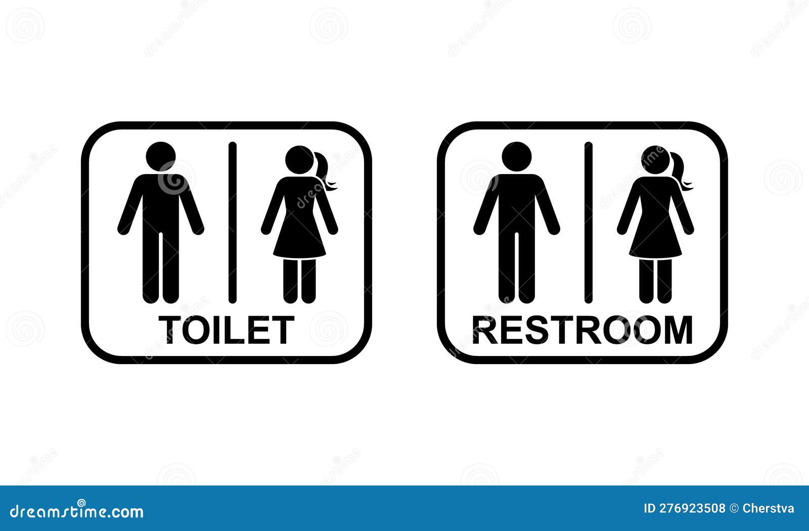 Public Toilet Man Woman Icon Vector Illustration Restroom Sign Symbol