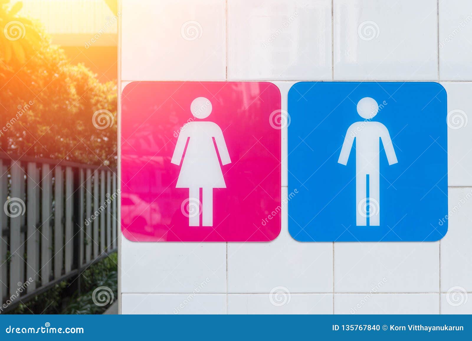 Public Toilet Sign Sex Sticker Stock Photo