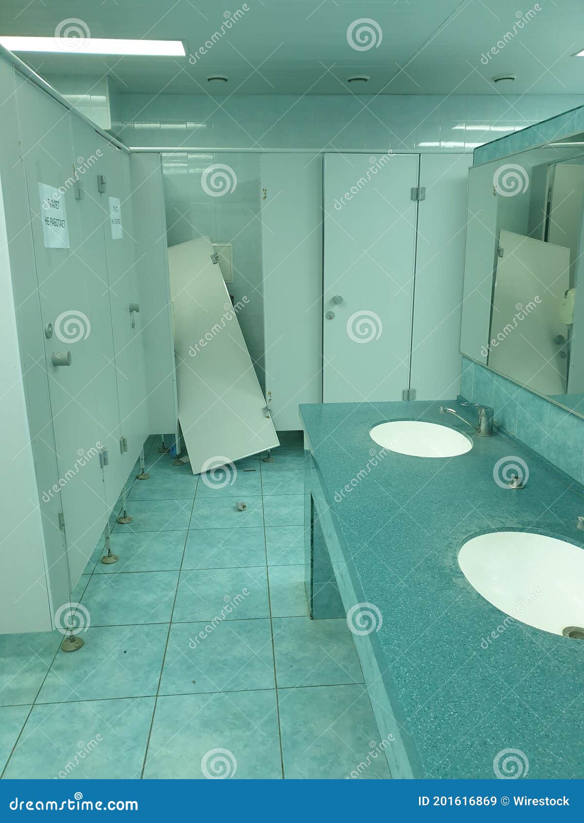 Public toilet with sinks stock image. Image of indoor 201616869