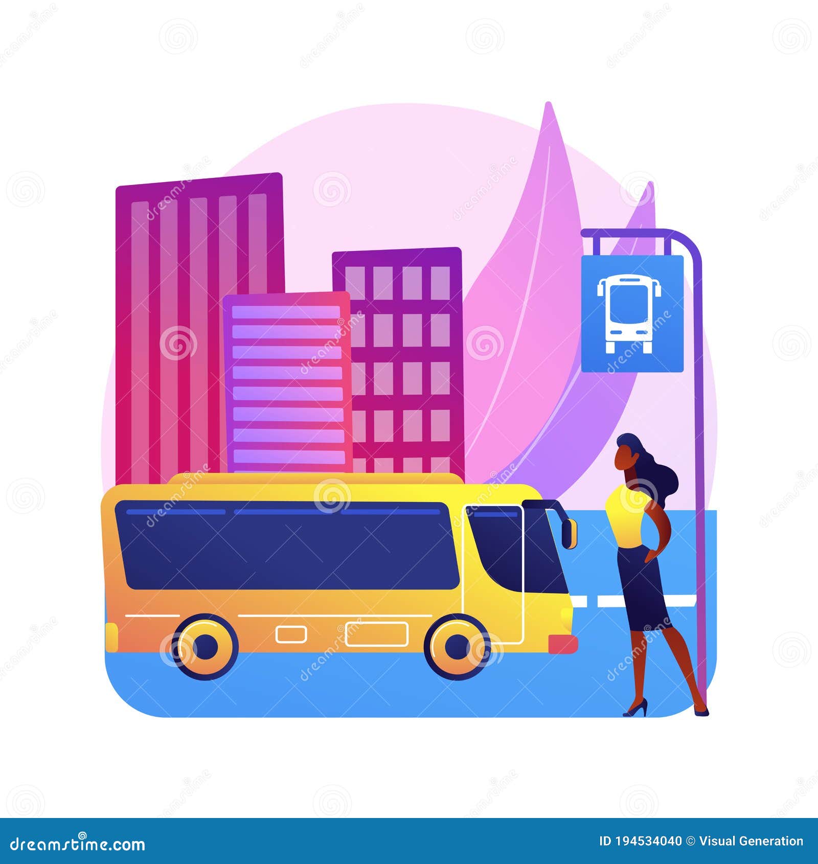 Public Transport Abstract Concept Vector Illustration. Stock Vector -  Illustration of country, pink: 194534040