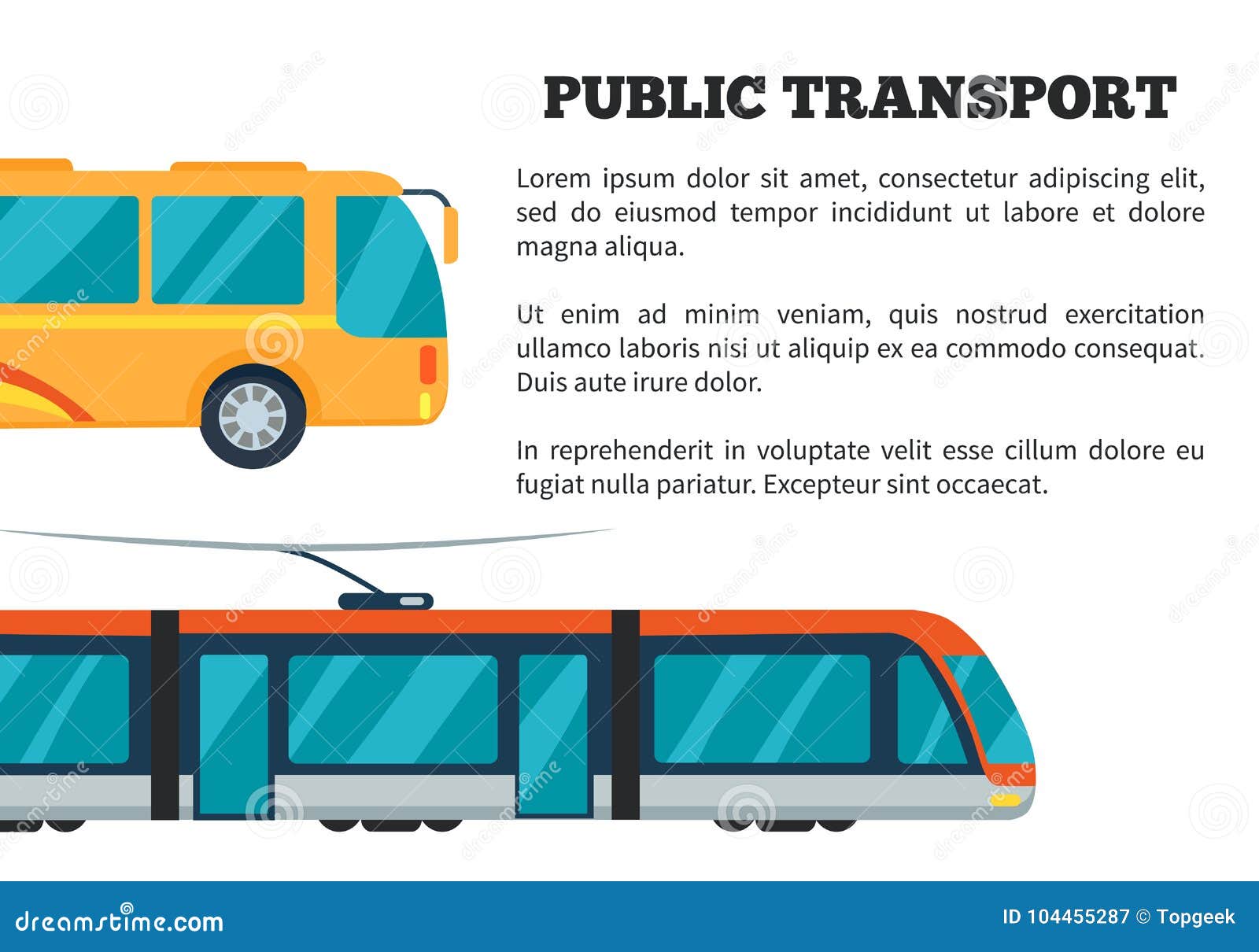Public Transport Vector Illustration Stock Vector - Illustration of railway: 104455287