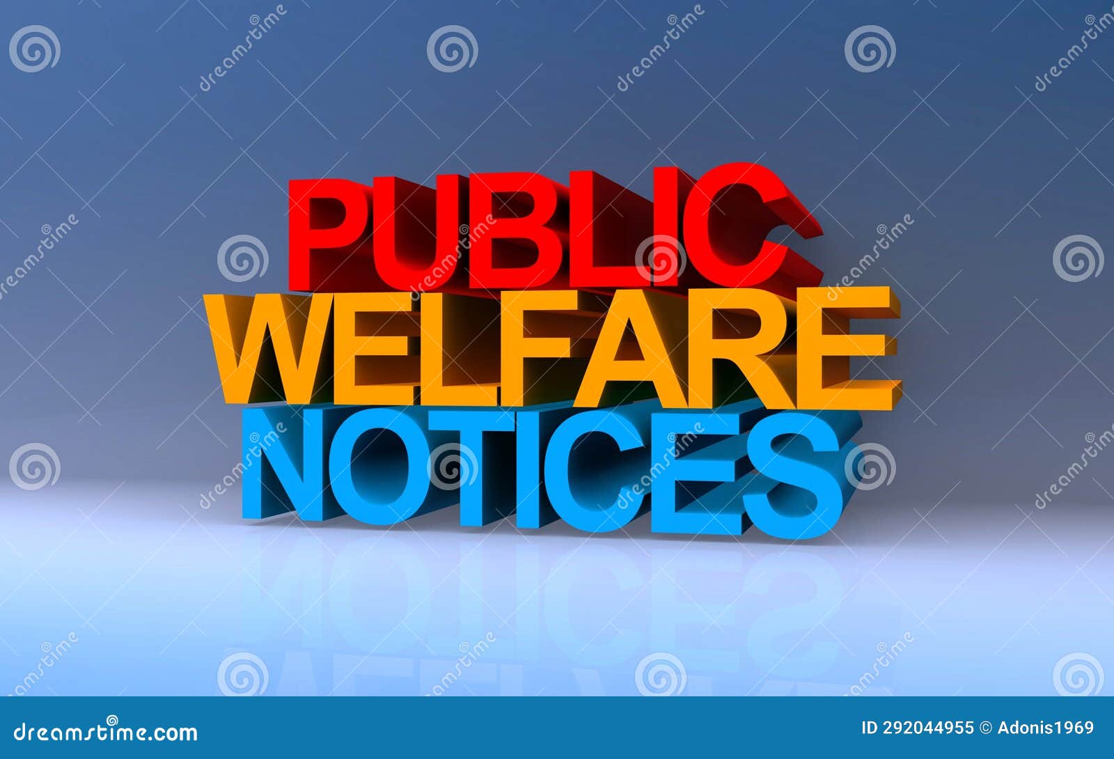 public welfare notices on blue
