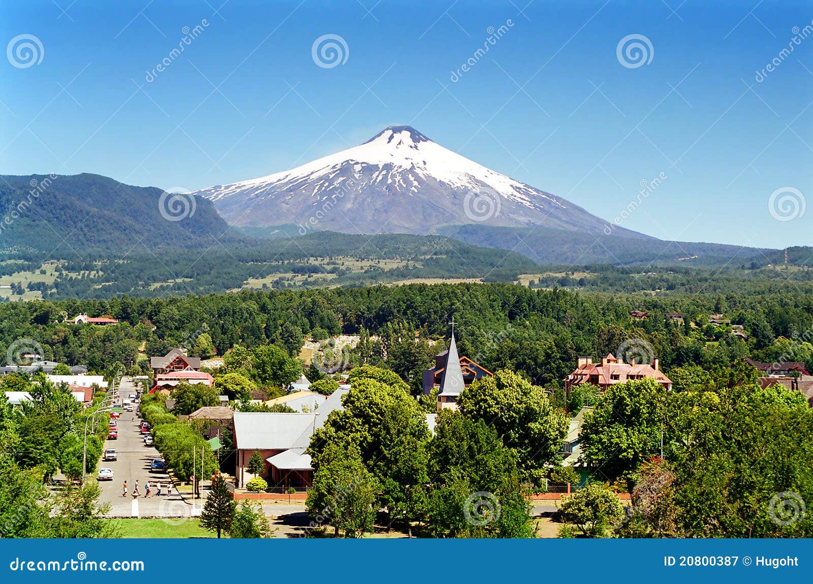 pucon and villarica volcano, chile