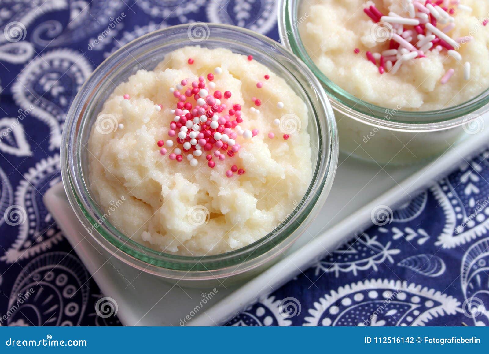 Pudding of Milk and Semolina Stock Photo Image of dessert, sprinkles