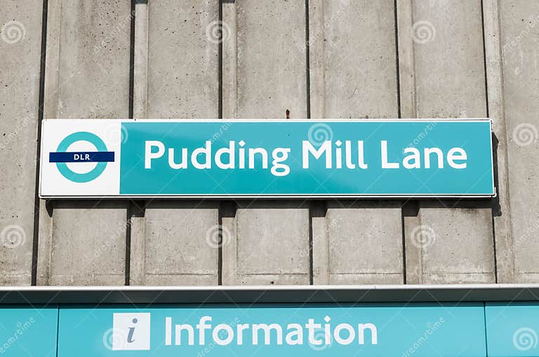 Pudding Mill Lane sign editorial image. Image of copy 24013220