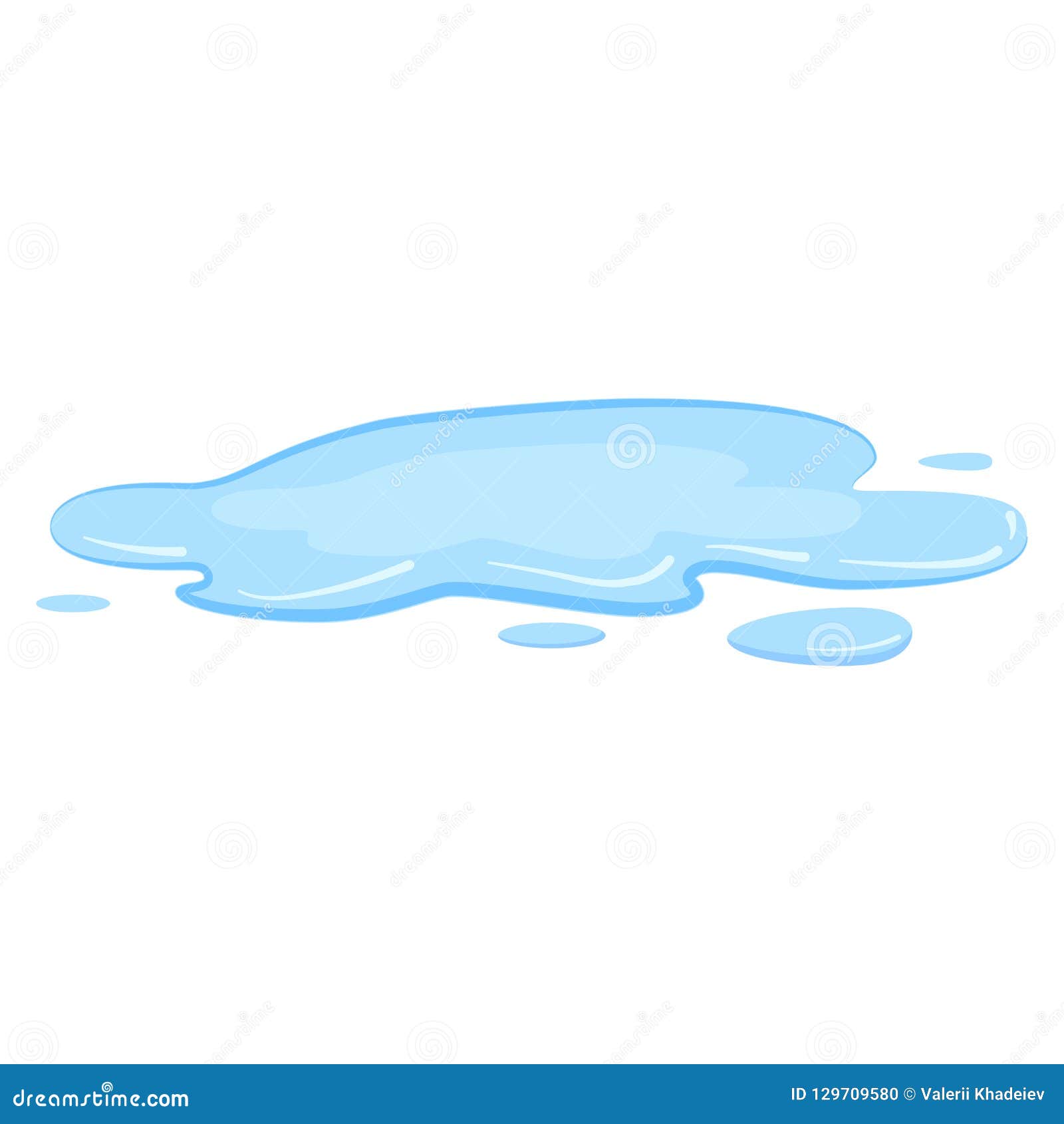 puddle, liquid, , cartoon style, , , on a white background