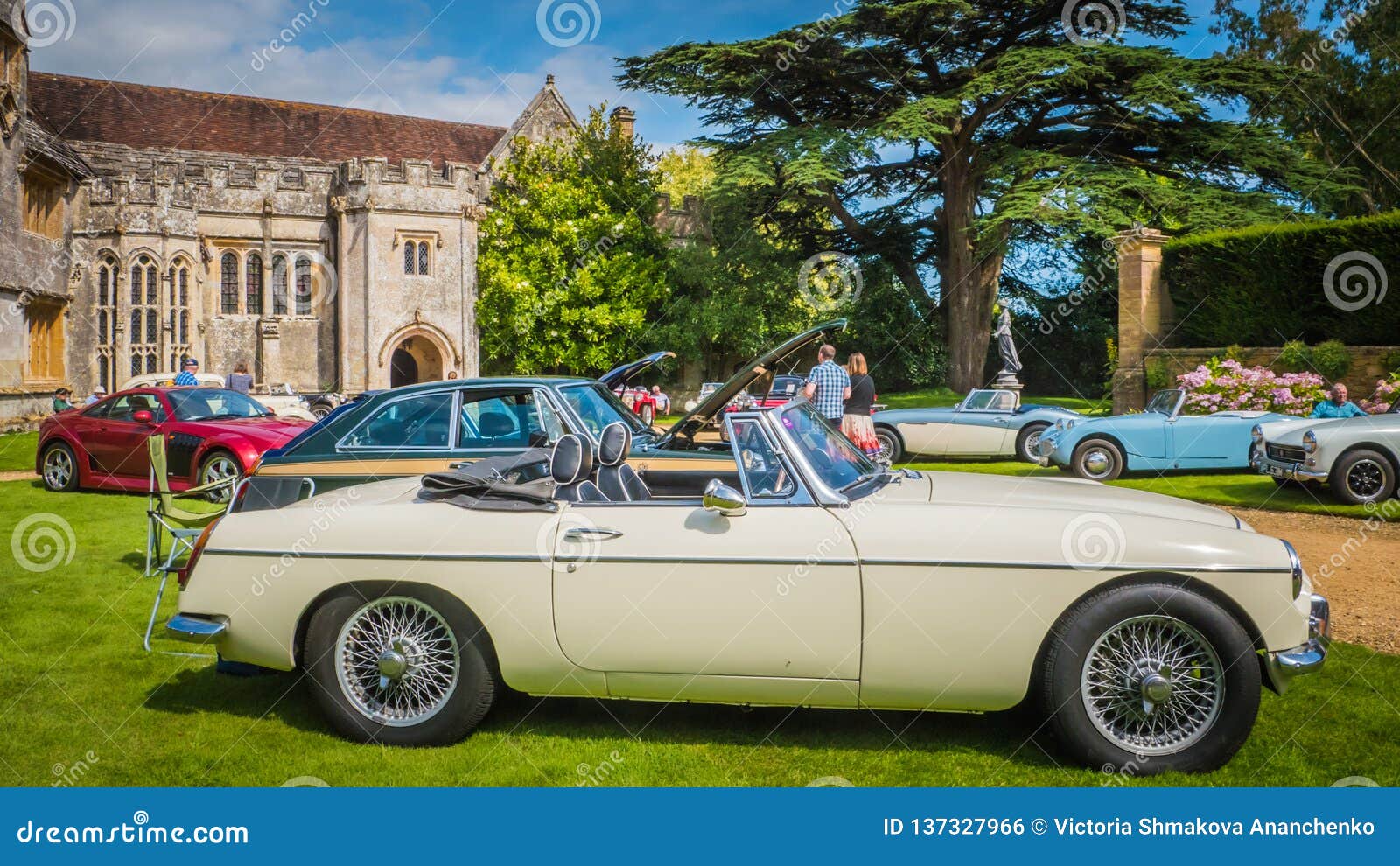 Classic MG Cars at Athelhampton House in Dorset, United Kingdom