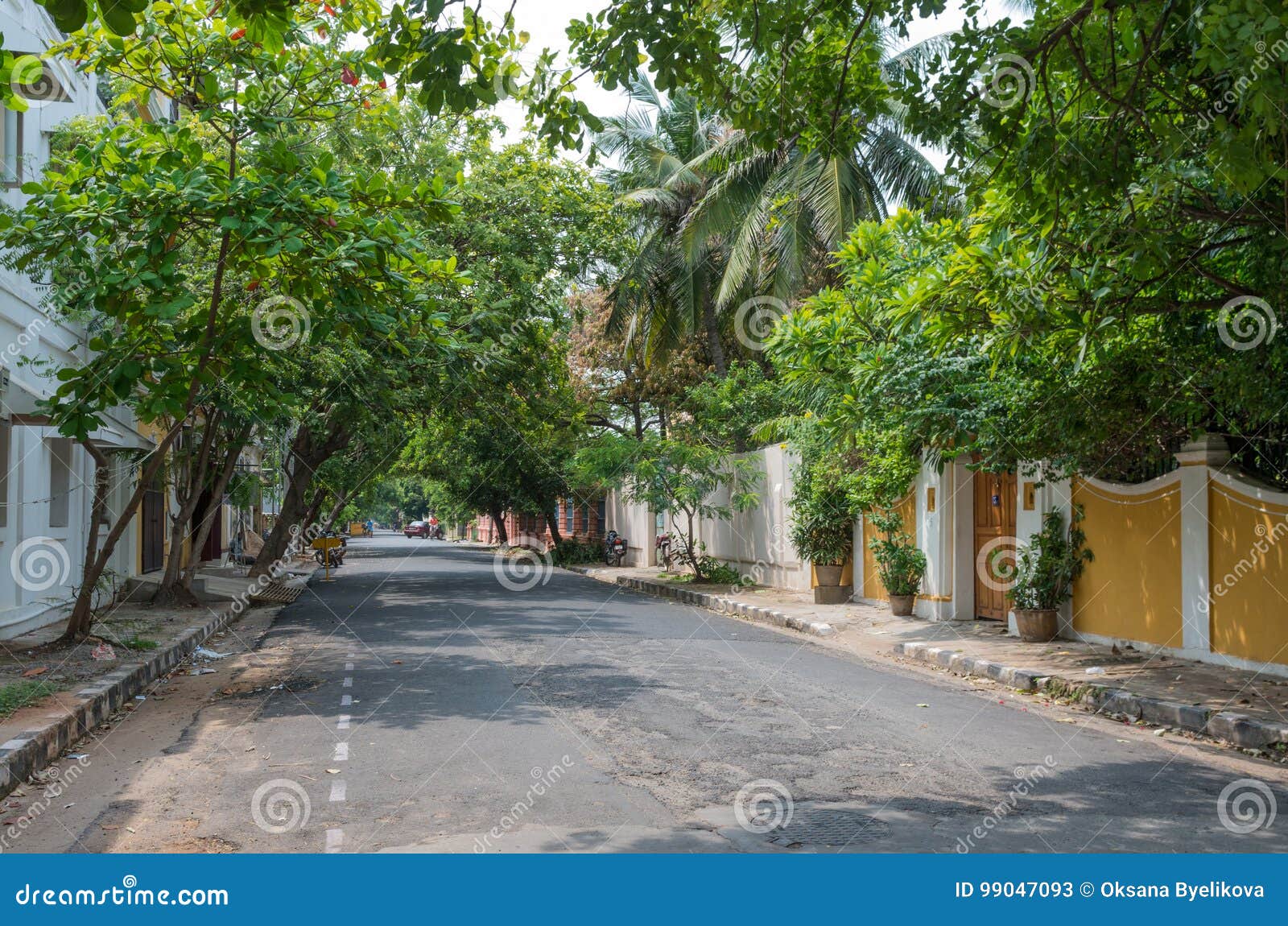 Street in Pondicherry, India. Editorial Stock Photo Image of