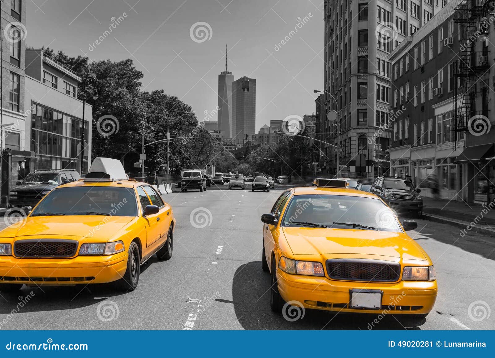 Pueblo Del Oeste De Nueva York En Taxi Del Amarillo De Manhattan