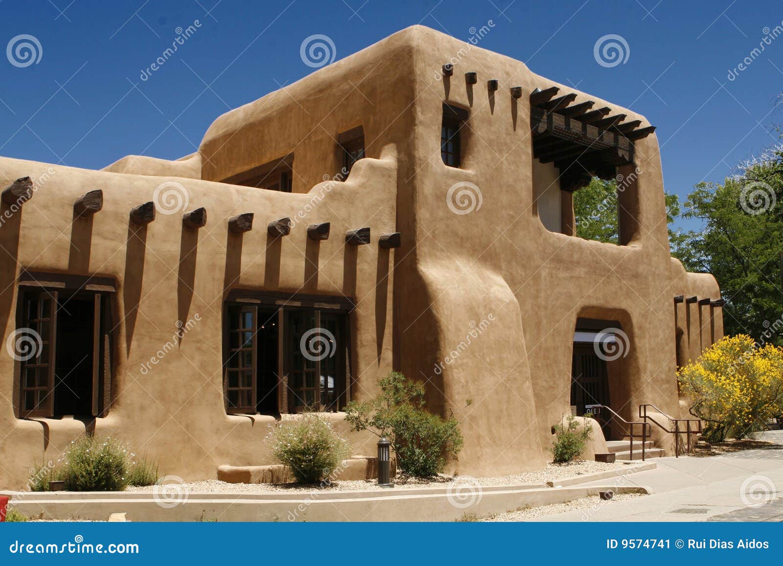 Pueblo Style Barred Dormers Stock Image - Image: 9574741