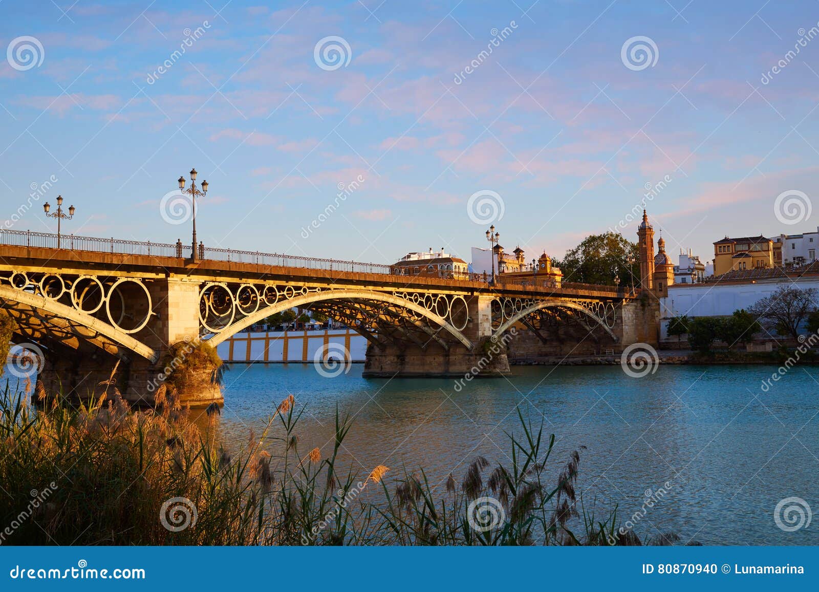 puente isabel ii bridge sunset in triana seville