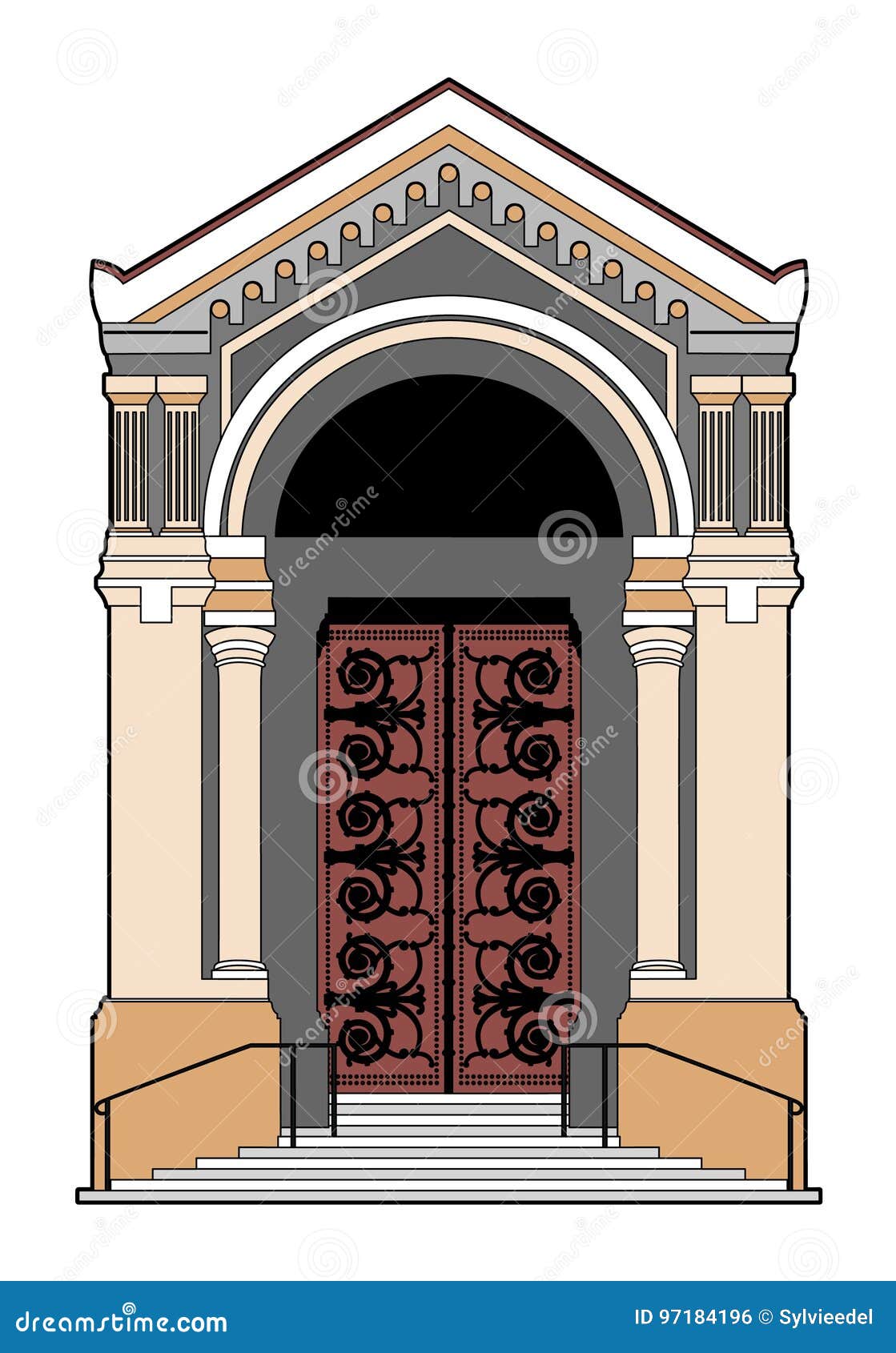 Puerta de la iglesia ilustración del vector. Ilustración de dios - 97184196