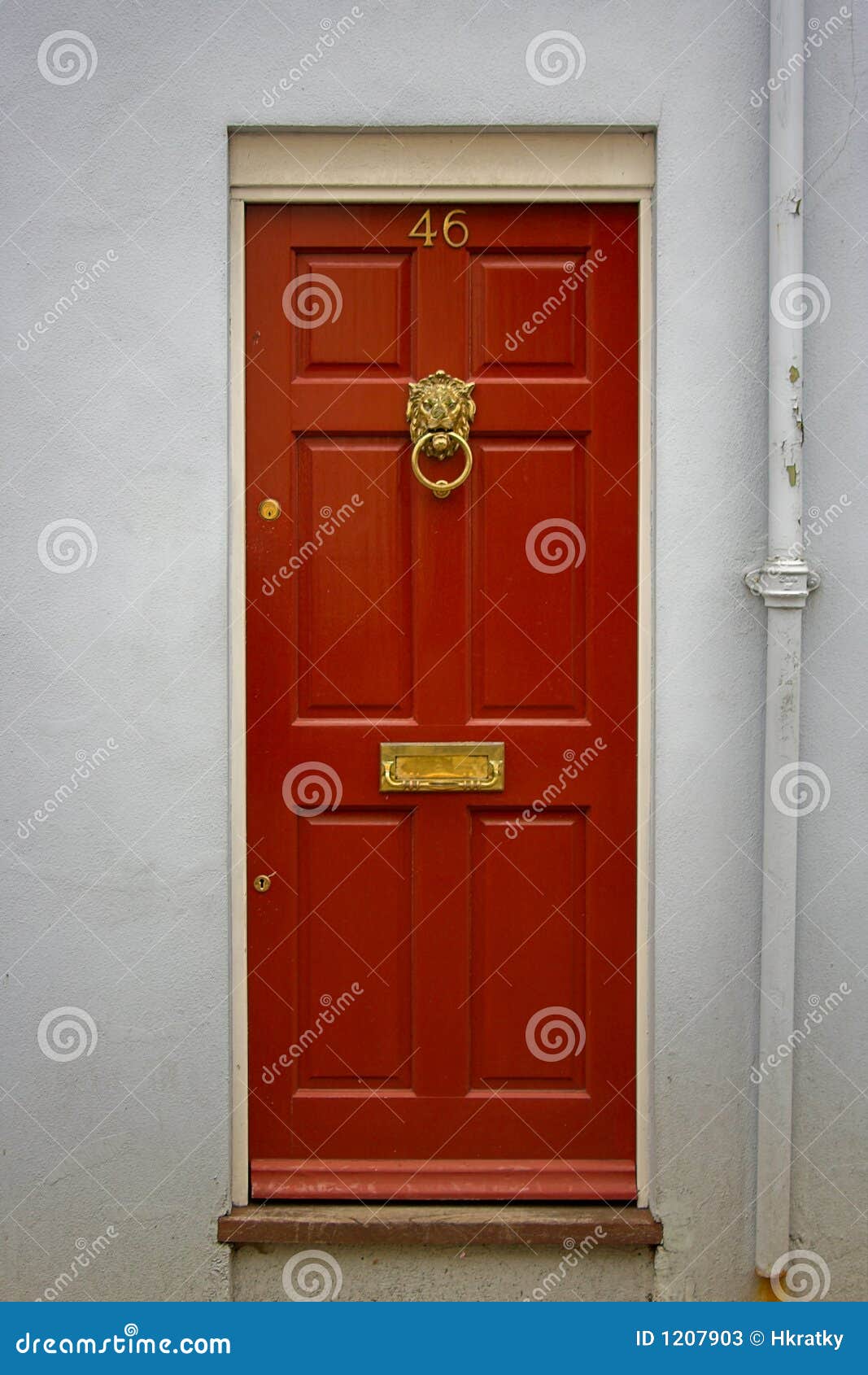 Puerta principal roja - el cuadro era Londres admitido.