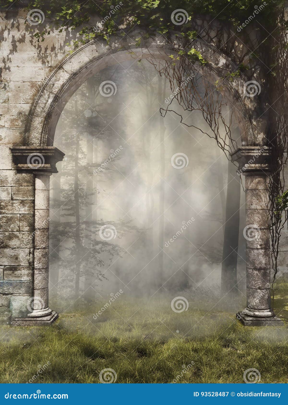 Tranquilo lago brumoso rodeado de árboles Foto de stock 2684025907 |  Shutterstock, image size:1200x1690