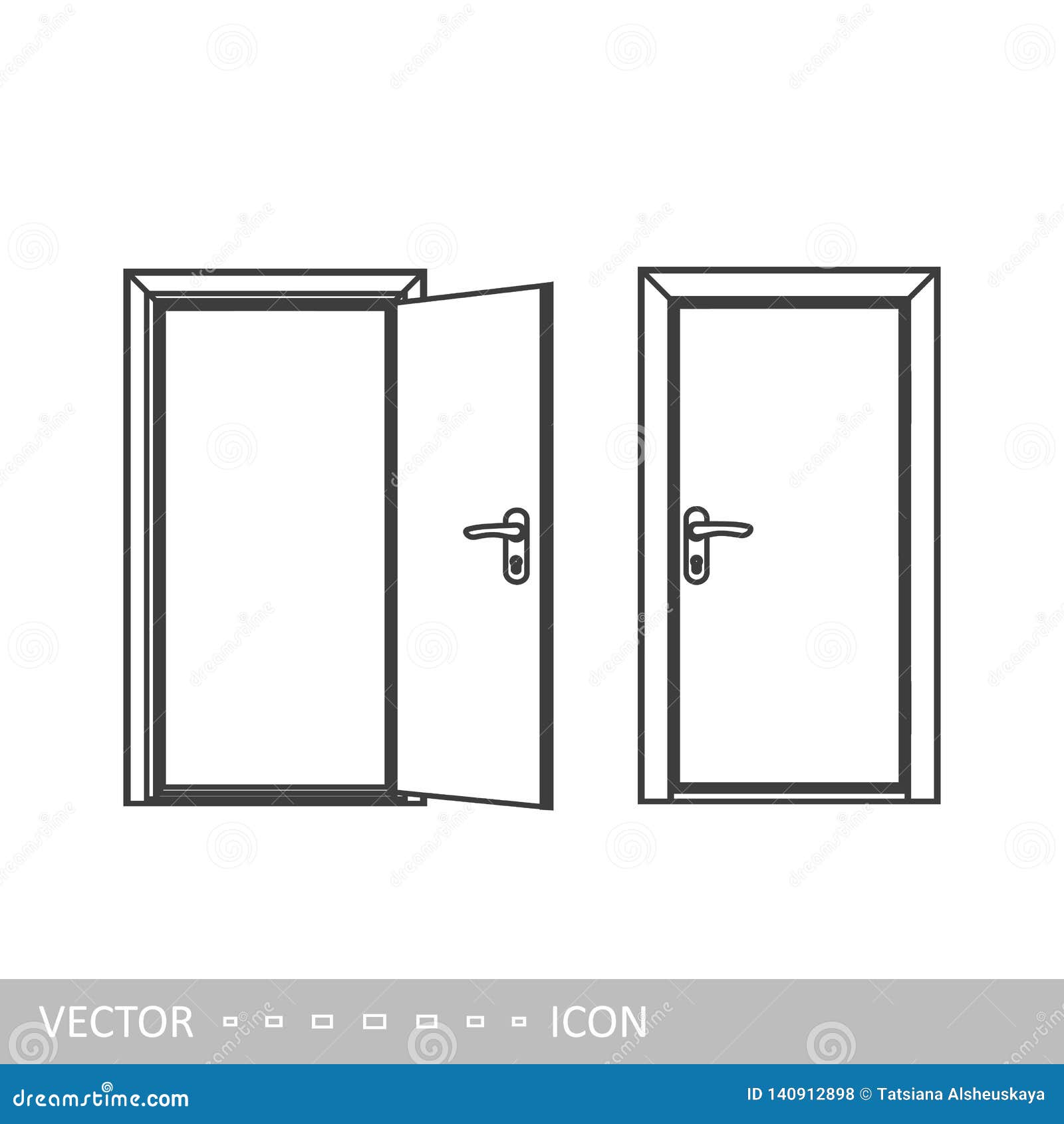 Escalera asqueroso cómo Puertas Abiertas Y Cerradas Icono Del Vector Del Diseño Linear Ilustración  del Vector - Ilustración de cerrado, oficina: 140912898
