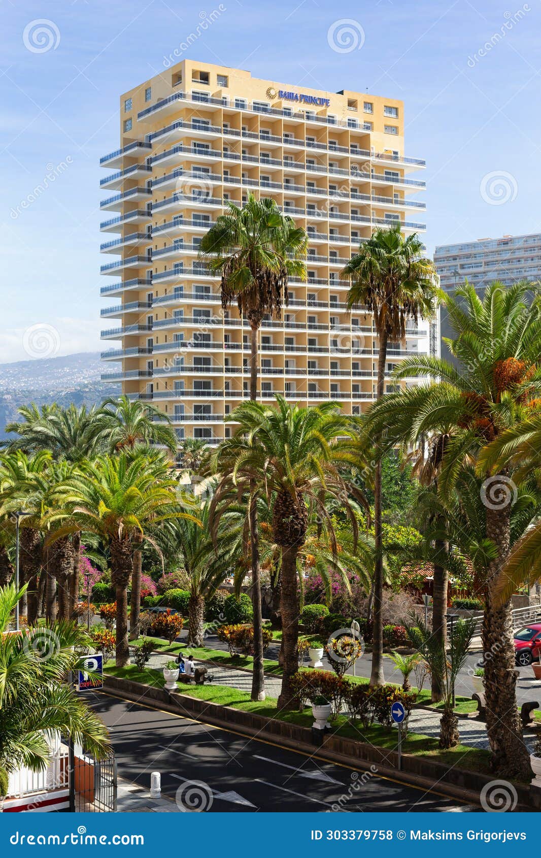 puerto de la cruz, tenerife - october 2023: bahia principe hotel with fantastic ocean views