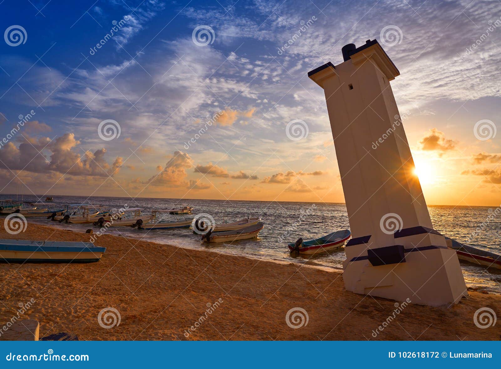 puerto morelos sunrise lighthouse riviera maya