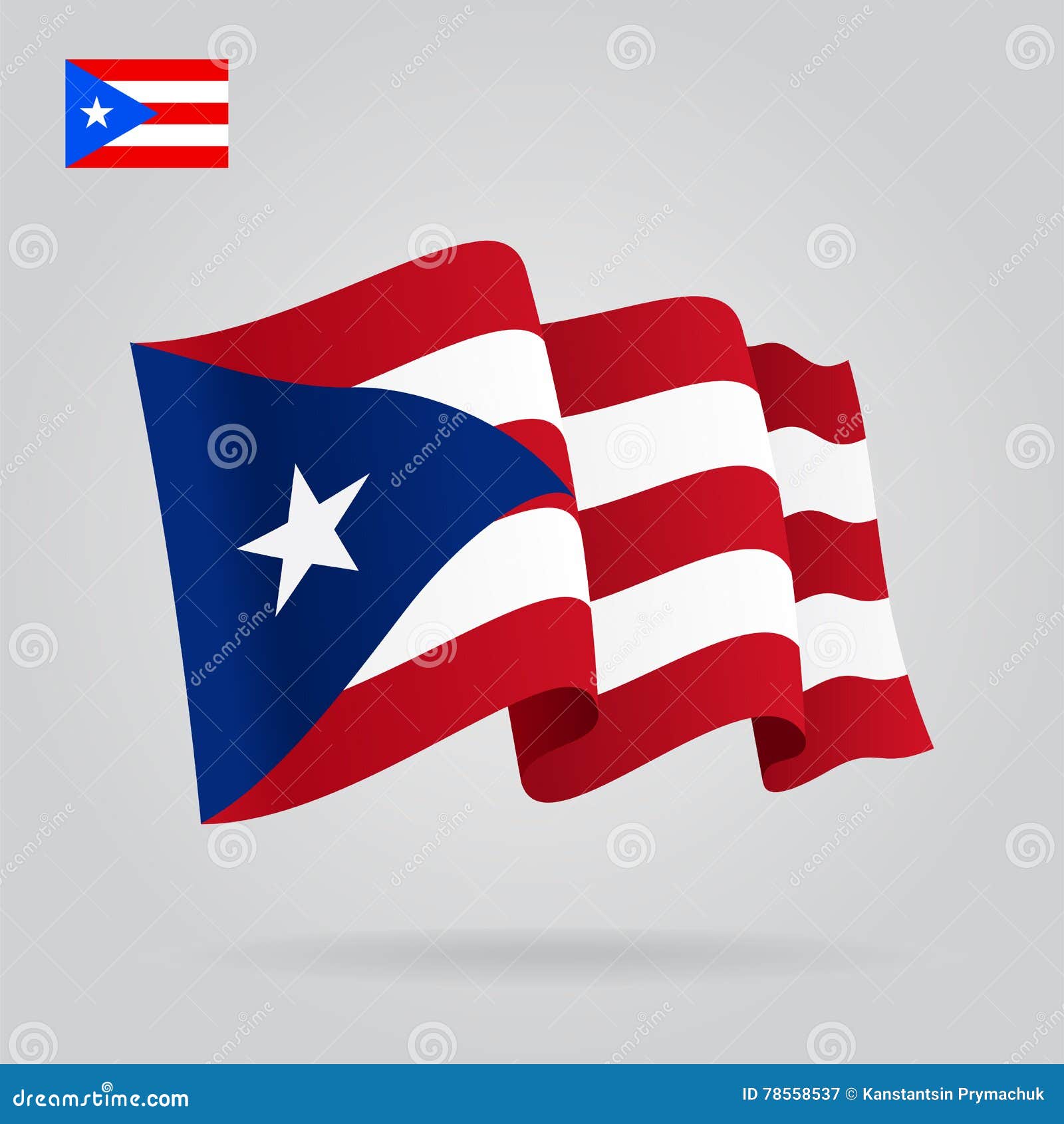 Download Puerto Rican Waving Flag. Vector Illustration. Stock ...