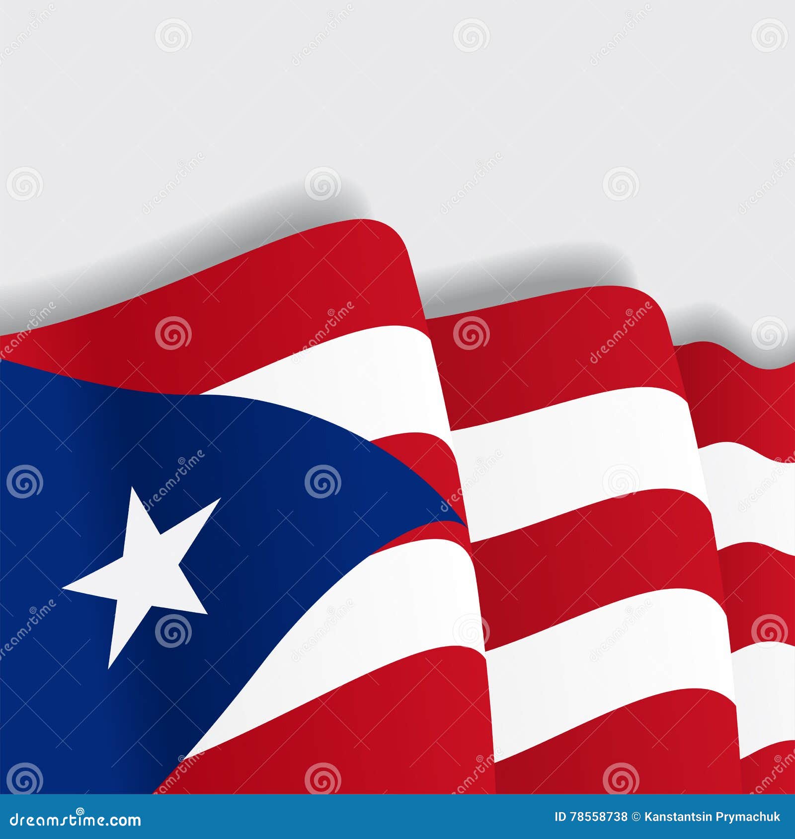 Download Puerto Rican Waving Flag. Vector Illustration. Stock ...