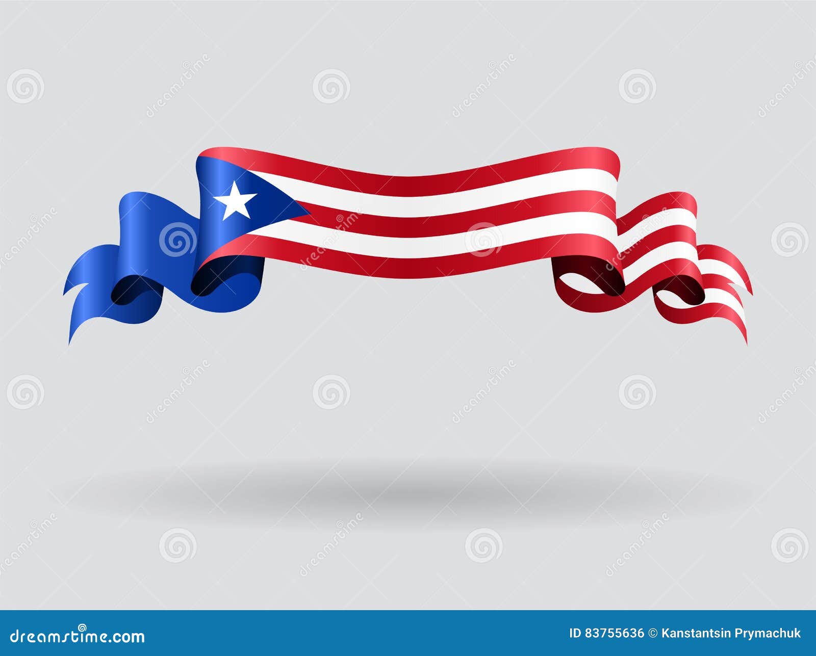 Puerto Rican Wavy Flag. Vector Illustration. Stock Vector - Illustration of simple, background ...