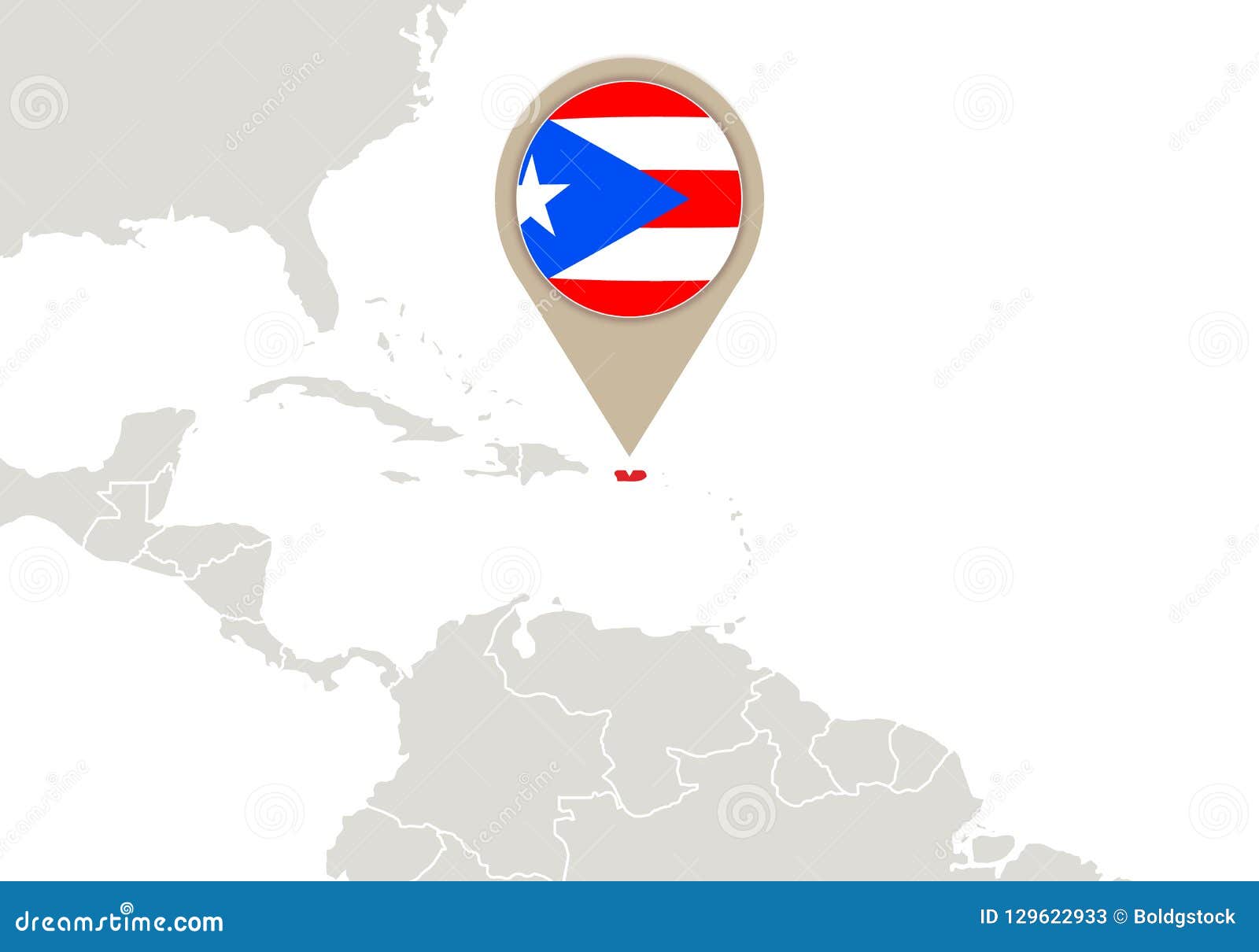 Puerto Rico En Mapa Del Mundo Ilustracion Del Vector Ilustracion De Rico America