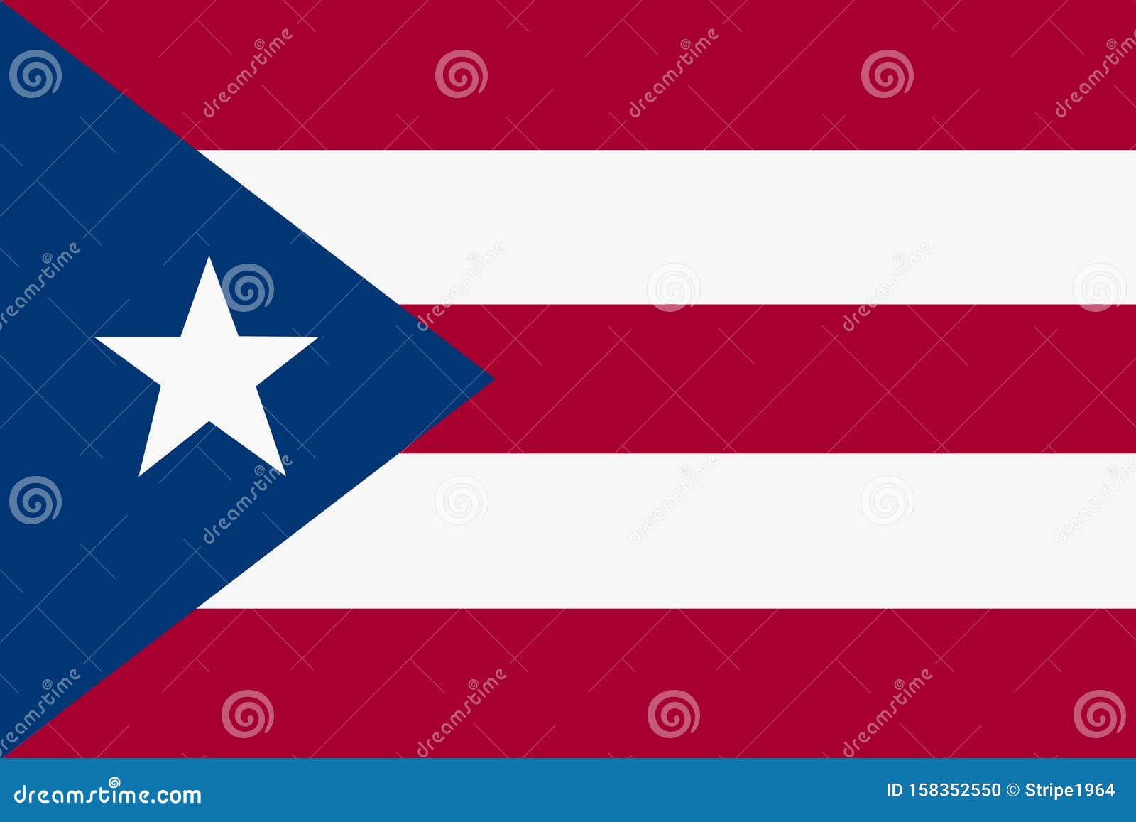 Rico Flag Background Illustration White Blue Star Stock - Illustration of color, caribbean: 158352550