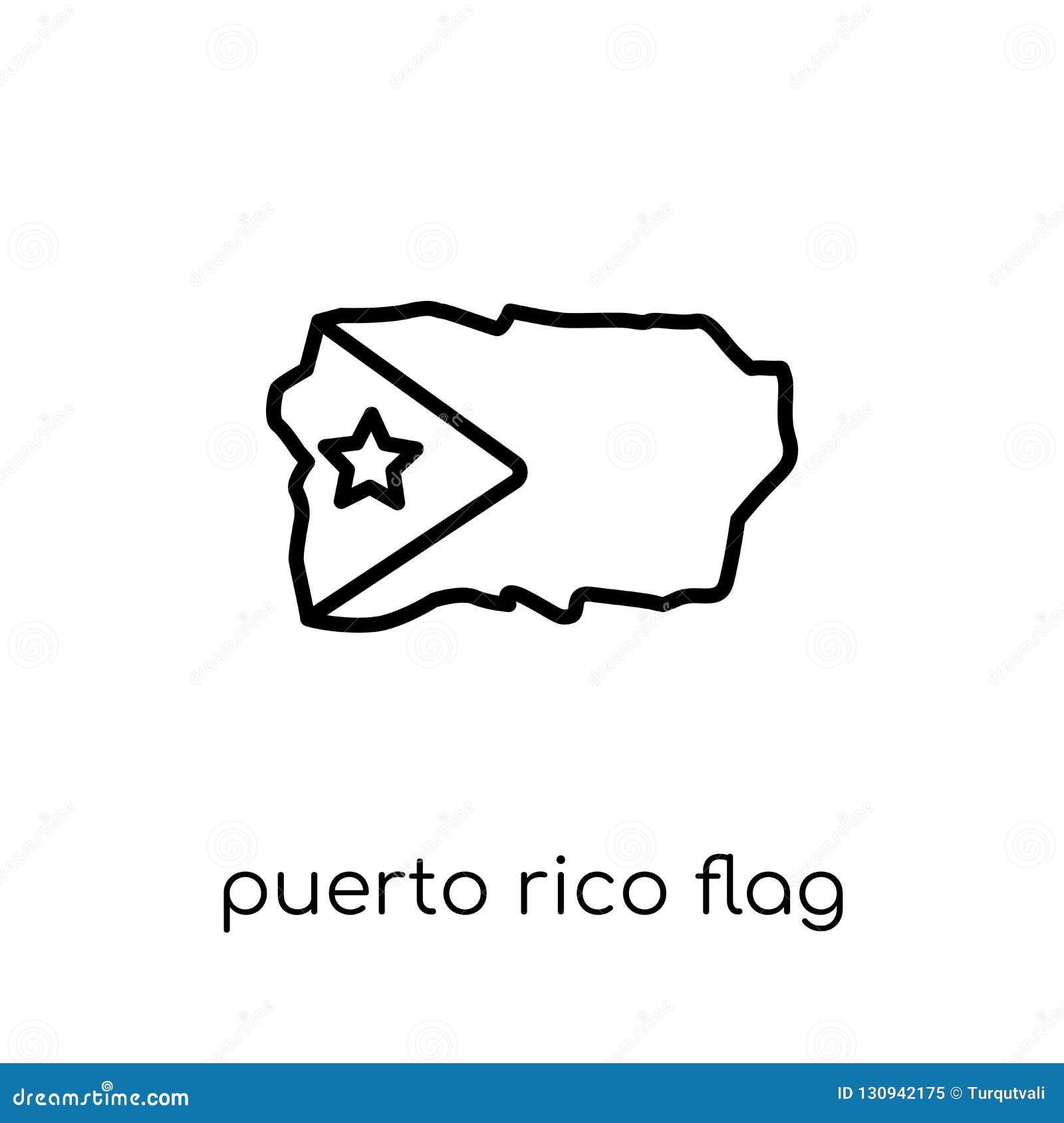 Puerto Rico Flag Icon Trendy Modern Flat Linear Vector Puerto R