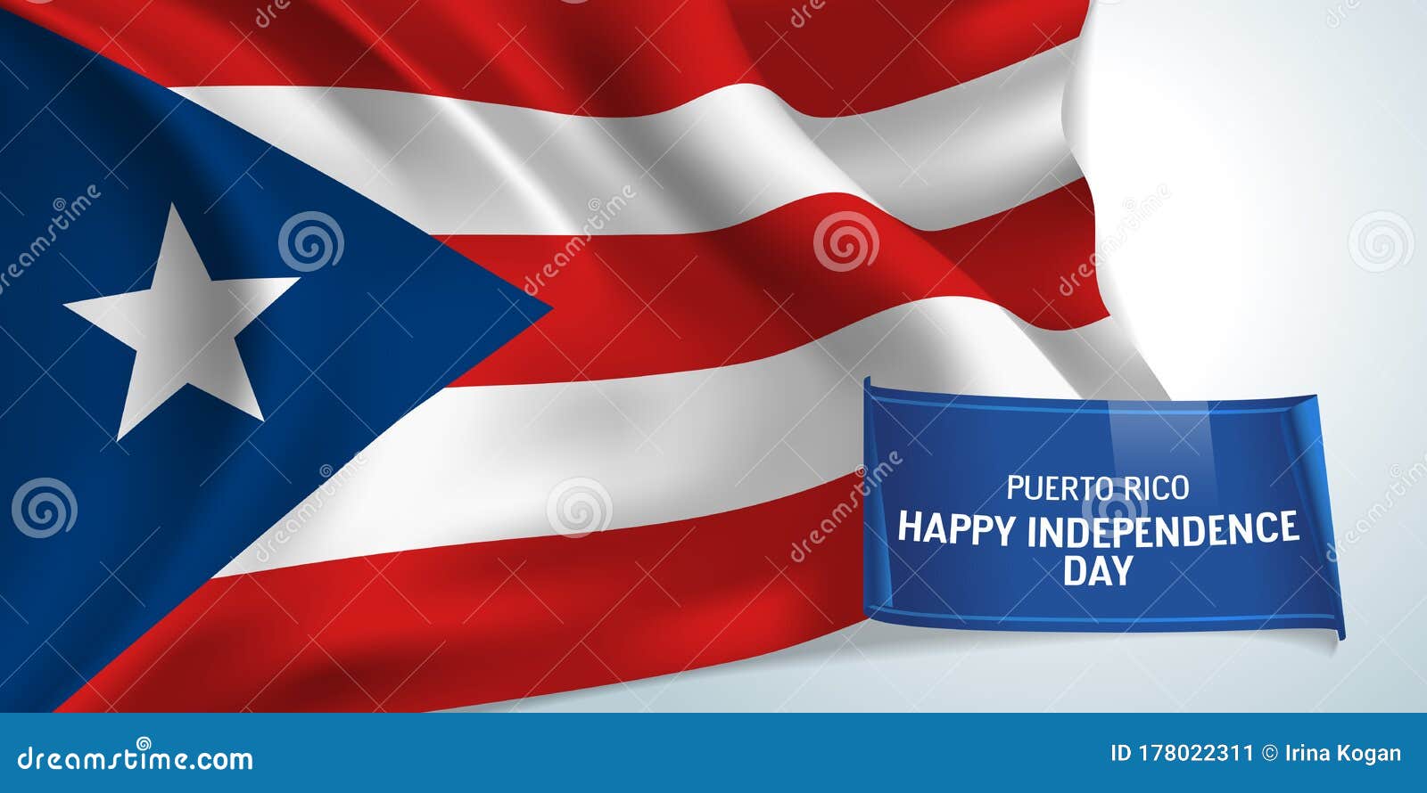 Puerto Rico Independence Day Greeting Card, Banner Vector Illustration