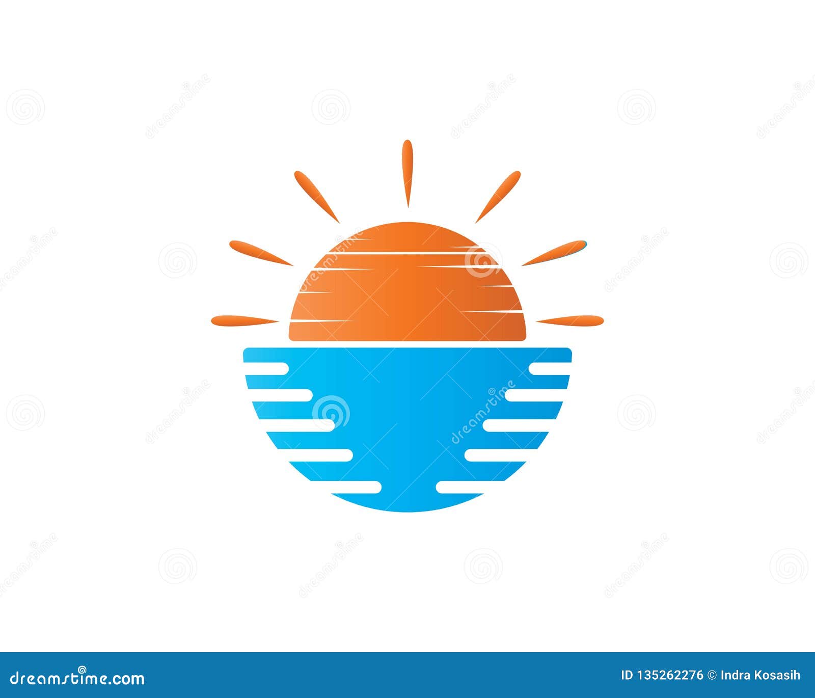 Puesta Del Sol Logo Template Stock de ilustración - Ilustración de retro,  agua: 135262276