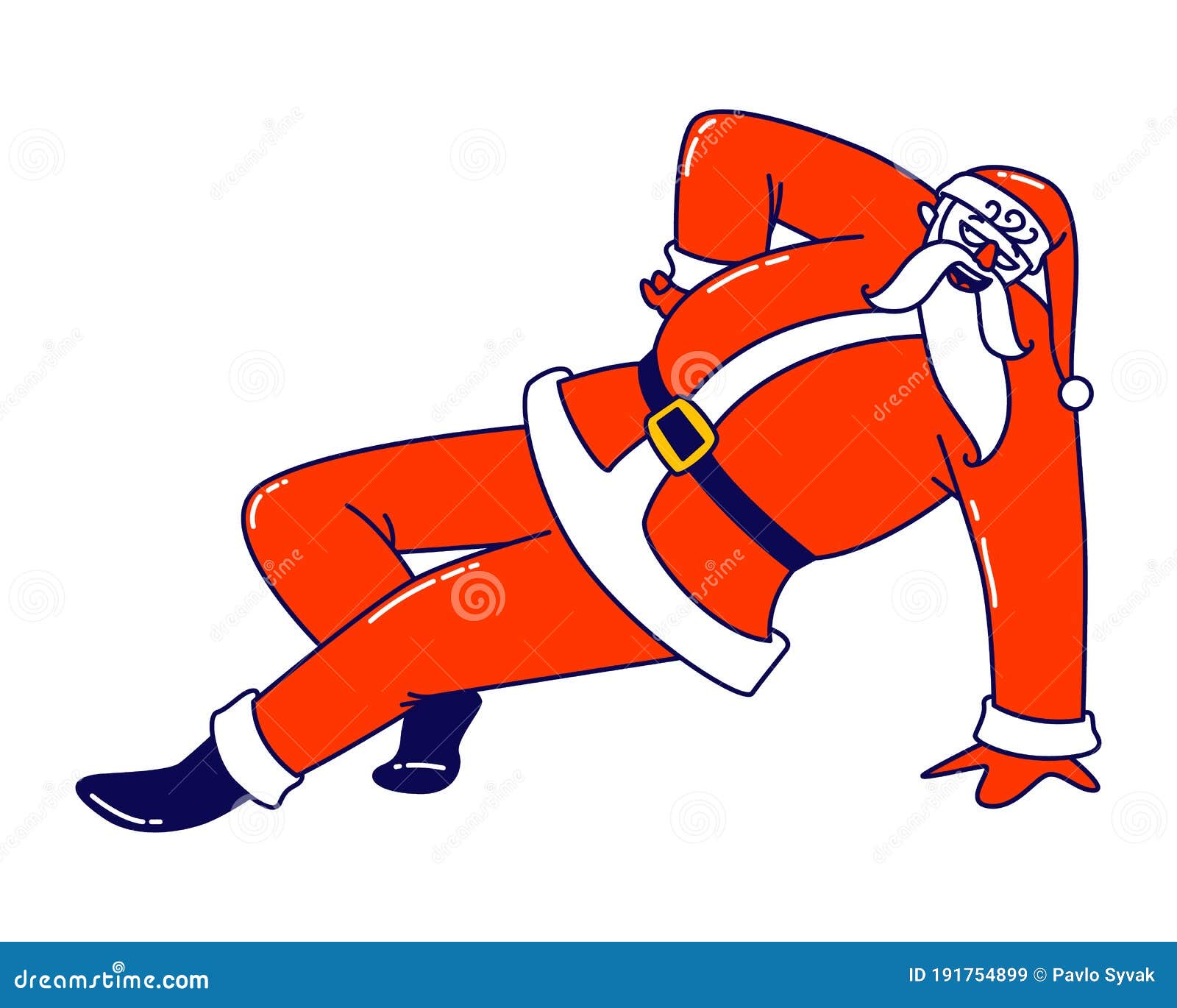 Decoración Útil impresión Puesto De Baile De Santa Claus En Un Brazo. Personaje De Navidad  Emborrachado Con Disfraces Tradicionales Rojos Bailando Moderno Ilustración  del Vector - Ilustración de bailando, aislado: 191754899