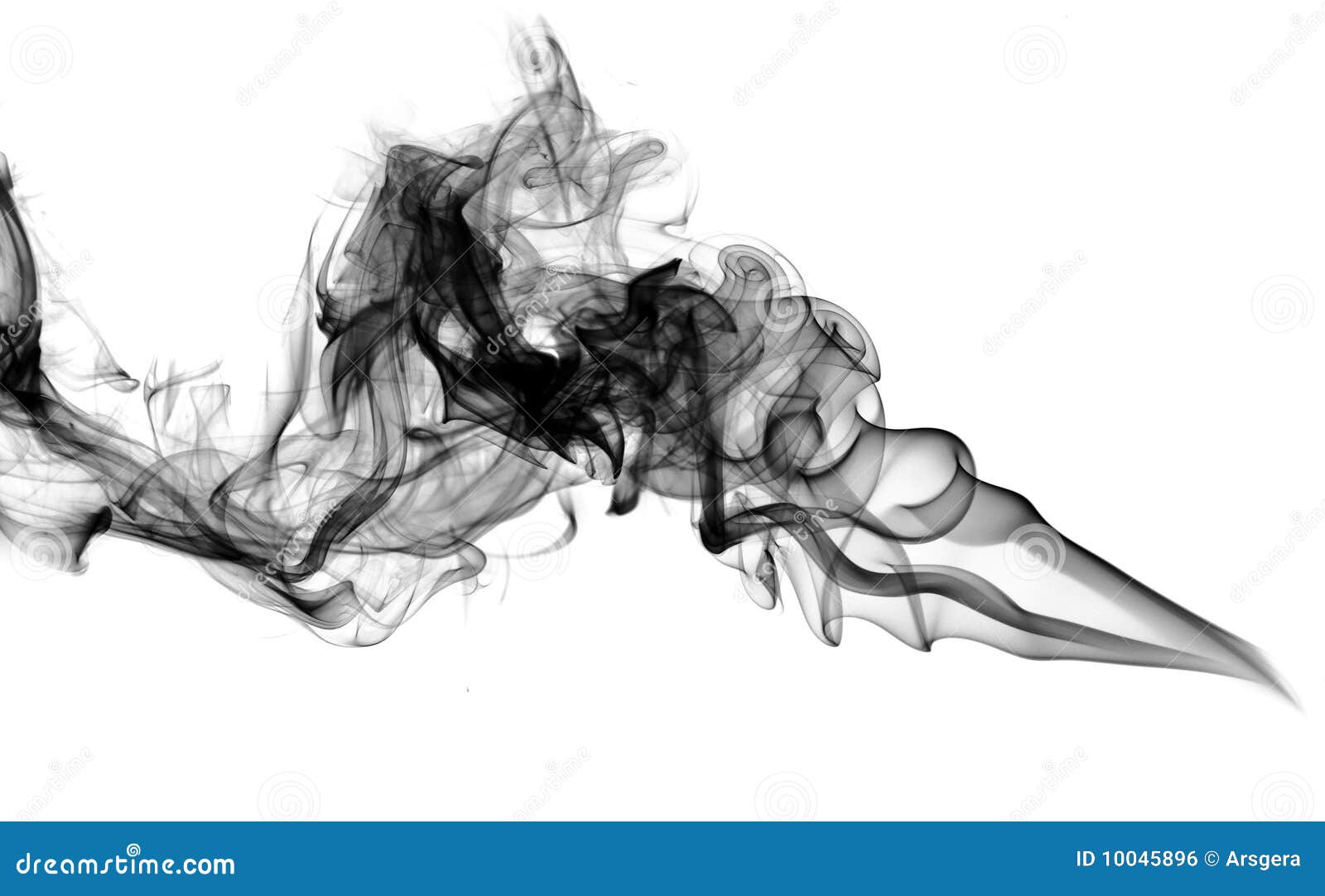 Puff Of Black Abstract Smoke Over White Stock Photo - Image: 10045896