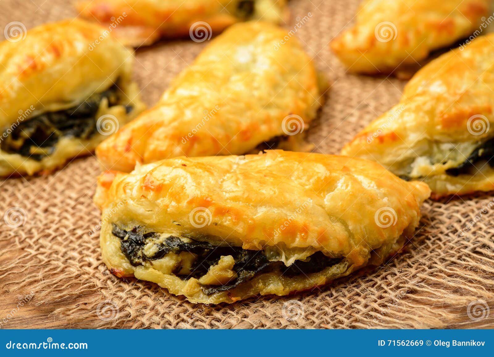 Puff Pastries with Spinach and Cheese. Stock Image Image of dish