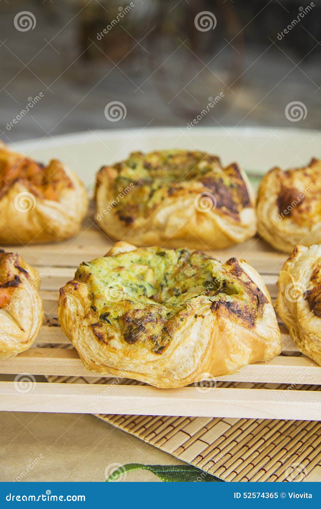 puff pastry with cheese closeup