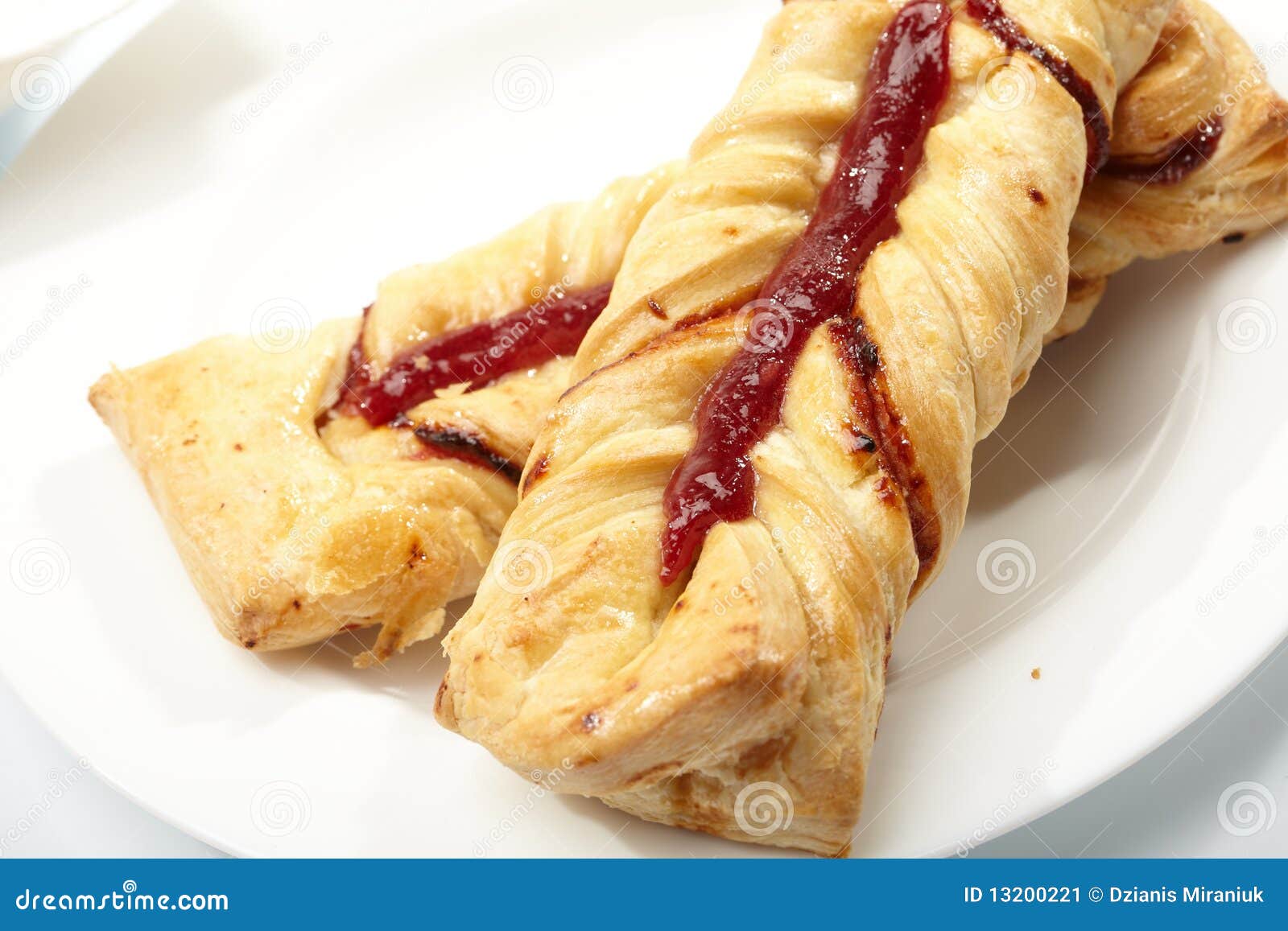 Puff pastry with jam stock image. Image of fattening 13200221