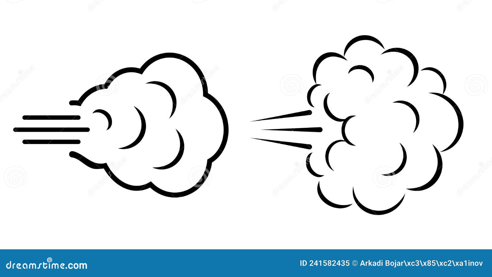 Puff Of Wind, Air Cloud Vector Cartoon 246365434