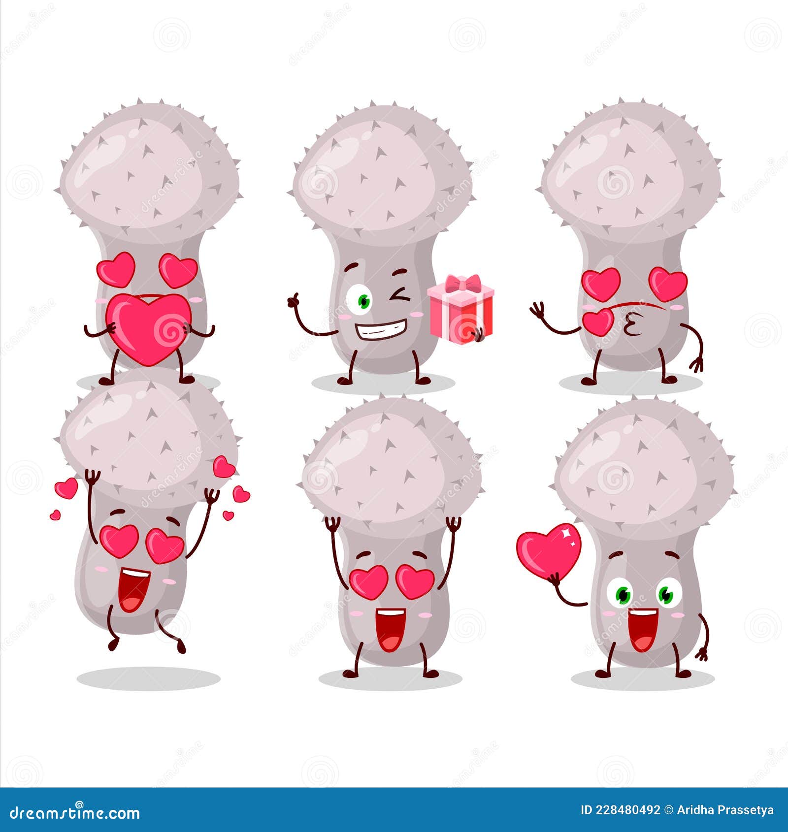 Puffball Cartoon Character with Love Cute Emoticon Stock Vector -  Illustration of mushroomhunting, gift: 228480492