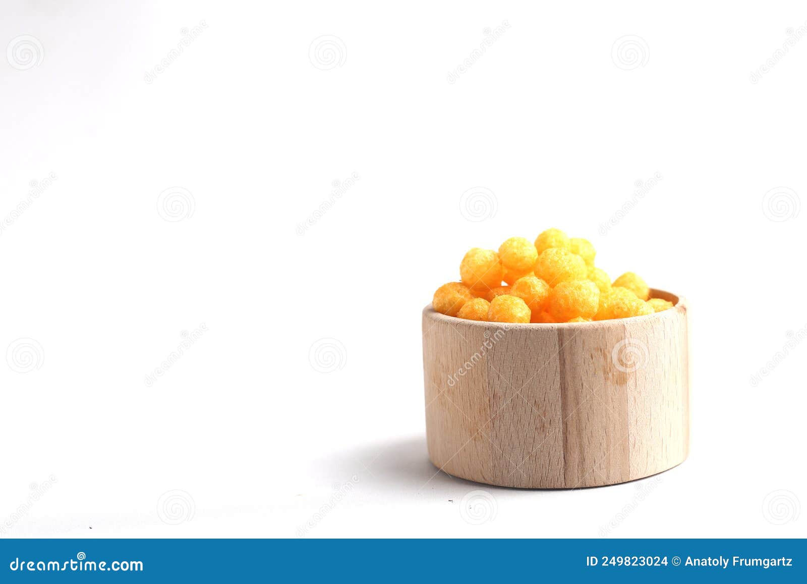Puffed Ball Cheese Corn Chips In Gray Bowl And Sprinkled Isolated On White  Background Stock Photo - Download Image Now - iStock