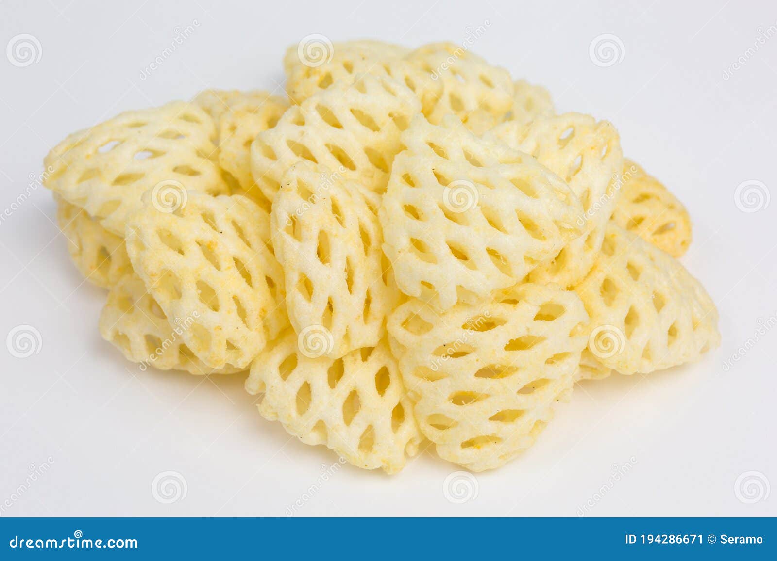 Puffed Potato Lattice Chips Stock Image Image of crisps, food 194286671