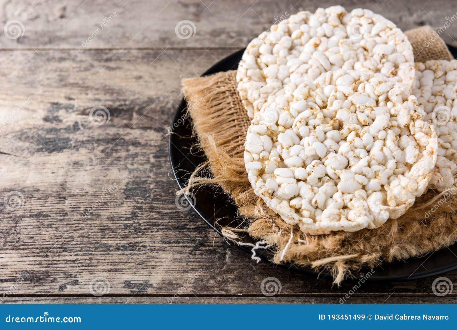Puffed rice cakes stock image. Image of wooden, puffed 193451499