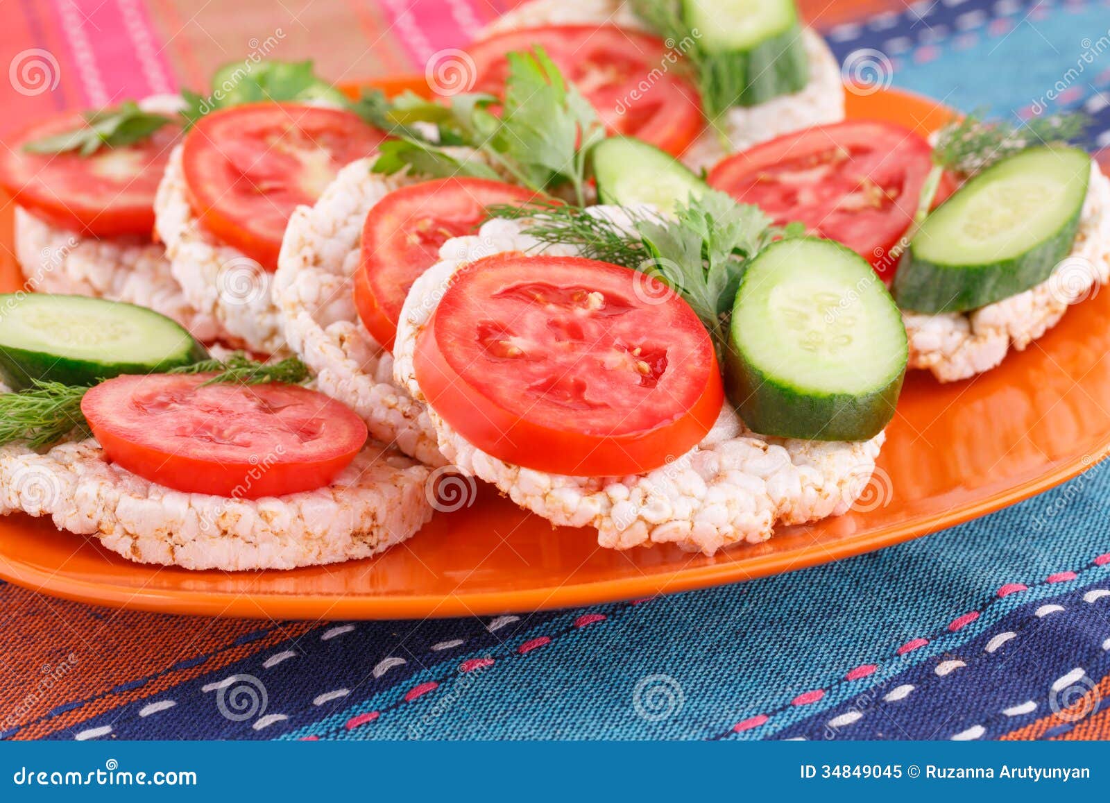 Puffed Rice Crackers Sandwiches Stock Image Image of cracker, pile