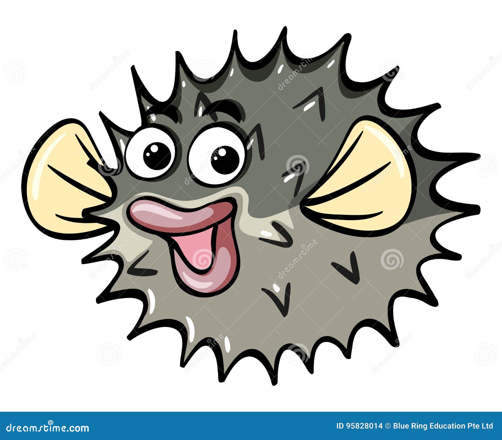 Puffer Fish with Happy Face Stock Vector Illustration of cartoon