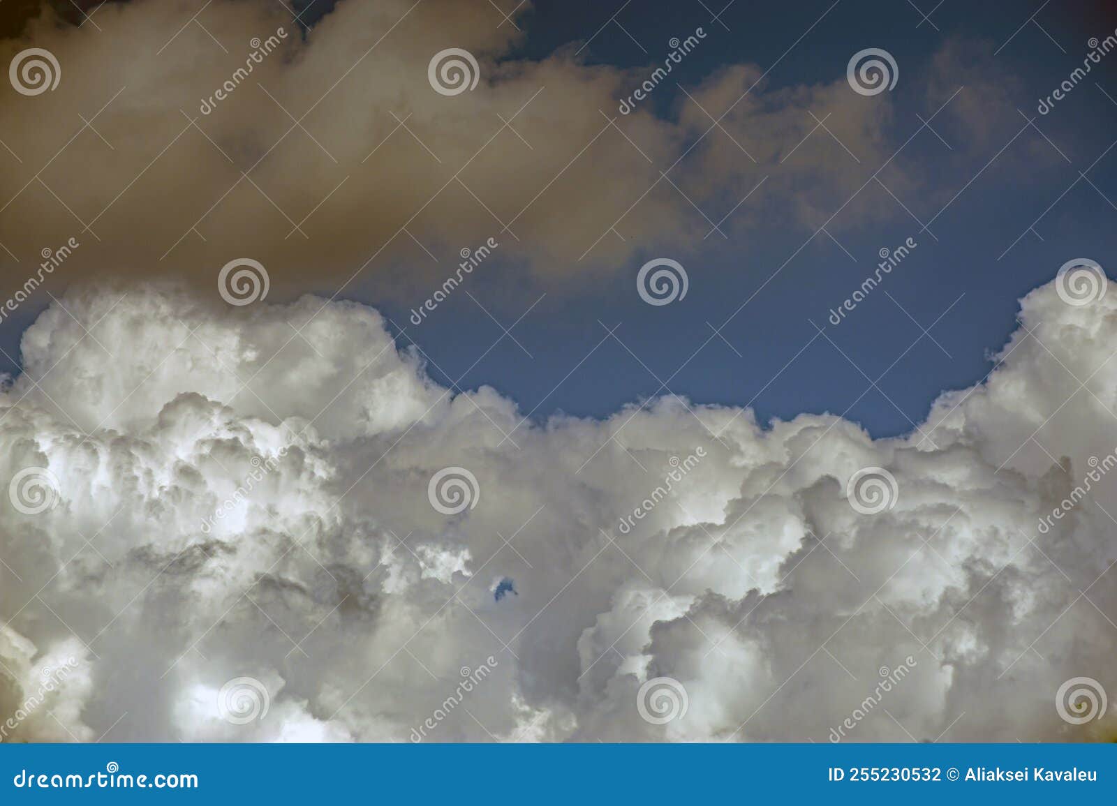 Puffy White Cloud on Clear Blue Sky Stock Photo Image of sunshine