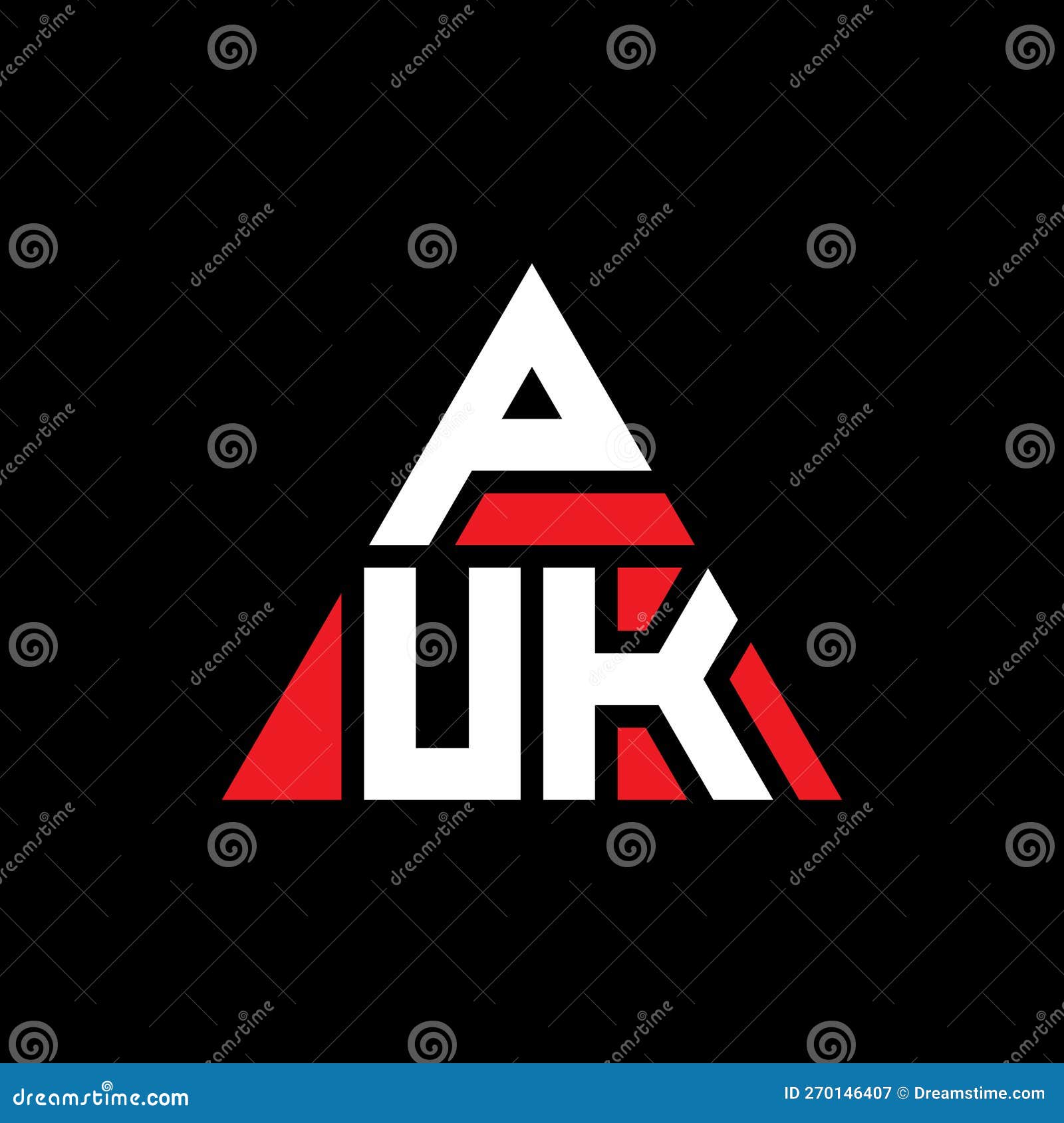 puk triangle letter logo  with triangle . puk triangle logo  monogram. puk triangle  logo template with red